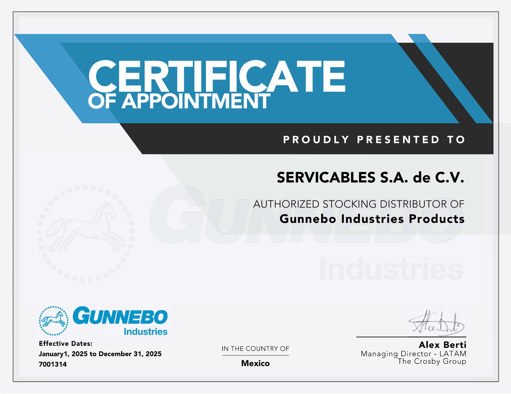 Certificado Crosby